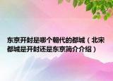 东京开封是哪个朝代的都城（北宋都城是开封还是东京简介介绍）