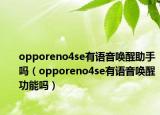 opporeno4se有语音唤醒助手吗（opporeno4se有语音唤醒功能吗）