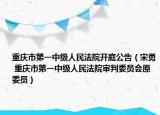 重庆市第一中级人民法院开庭公告（宋勇 重庆市第一中级人民法院审判委员会原委员）