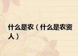 什么是农（什么是农资人）