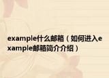 example什么邮箱（如何进入example邮箱简介介绍）