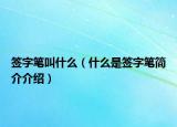 签字笔叫什么（什么是签字笔简介介绍）