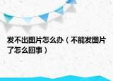 发不出图片怎么办（不能发图片了怎么回事）