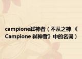 campione弑神者（不从之神 《Campione 弑神者》中的名词）