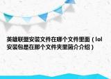 英雄联盟安装文件在哪个文件里面（lol安装包是在那个文件夹里简介介绍）
