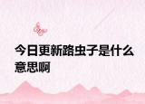 今日更新路虫子是什么意思啊