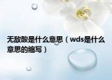 无敌酸是什么意思（wds是什么意思的缩写）