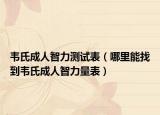 韦氏成人智力测试表（哪里能找到韦氏成人智力量表）