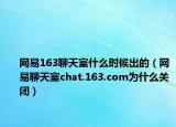 网易163聊天室什么时候出的（网易聊天室chat.163.com为什么关闭）