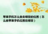 苹果手机怎么查去哪里的位置（怎么查苹果手机位置在哪里）