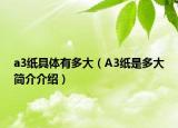 a3纸具体有多大（A3纸是多大简介介绍）