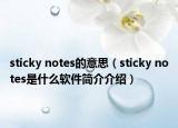 sticky notes的意思（sticky notes是什么软件简介介绍）