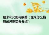 厘米和尺如何换算（厘米怎么换算成尺啊简介介绍）