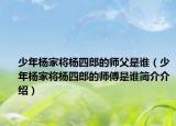 少年杨家将杨四郎的师父是谁（少年杨家将杨四郎的师傅是谁简介介绍）