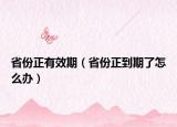 省份正有效期（省份正到期了怎么办）