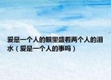 爱是一个人的眼里盛着两个人的泪水（爱是一个人的事吗）