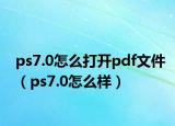 ps7.0怎么打开pdf文件（ps7.0怎么样）