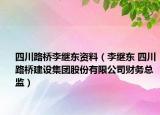 四川路桥李继东资料（李继东 四川路桥建设集团股份有限公司财务总监）