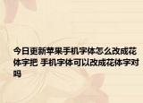 今日更新苹果手机字体怎么改成花体字把 手机字体可以改成花体字对吗