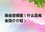 高会是哪里（什么是高会简介介绍）