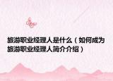 旅游职业经理人是什么（如何成为旅游职业经理人简介介绍）