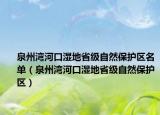 泉州湾河口湿地省级自然保护区名单（泉州湾河口湿地省级自然保护区）