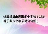计算机1kb表示多少字节（1kb等于多少个字节简介介绍）