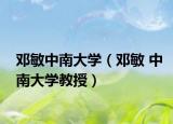 邓敏中南大学（邓敏 中南大学教授）