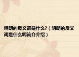 明朗的反义词是什么?（明朗的反义词是什么呢简介介绍）