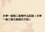 大学一表和二表有什么区别（大学一表二表三表简介介绍）