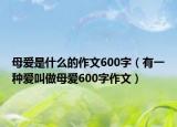 母爱是什么的作文600字（有一种爱叫做母爱600字作文）