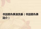 书剑恩仇录演员表（书剑恩仇录简介）