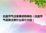 白露节气注意事项有哪些（白露节气需要注意什么简介介绍）
