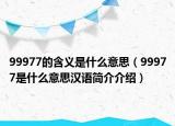 99977的含义是什么意思（99977是什么意思汉语简介介绍）