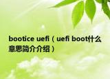 bootice uefi（uefi boot什么意思简介介绍）