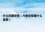 什么叫做安排（内容安排是什么意思）