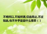 不明所以,不知所谓,仅此而止,不过如此,也不外乎是是什么意思（）