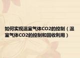 如何实现温室气体CO2的控制（温室气体CO2的控制和回收利用）