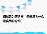 何猷君为何退赛（何猷君为什么退赛简介介绍）