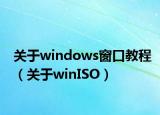 关于windows窗口教程（关于winISO）
