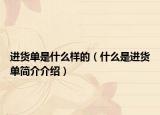 进货单是什么样的（什么是进货单简介介绍）