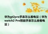 华为gt2pro手表怎么看电量（华为watch2 Pro智能手表怎么查看电量）