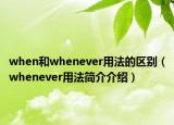 when和whenever用法的区别（whenever用法简介介绍）