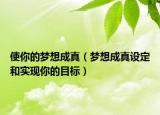 使你的梦想成真（梦想成真设定和实现你的目标）