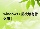 windows（防火墙有什么用）