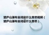 望庐山瀑布全诗是什么意思视频（望庐山瀑布全诗是什么意思）