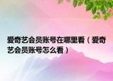 爱奇艺会员账号在哪里看（爱奇艺会员账号怎么看）