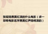 张耀扬惠英红演的什么电影（求一部老电影名字惠英红尹扬明演的）