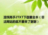 流氓高手2TXT下载要全本（非法网站的就不要来了谢谢）