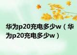 华为p20充电多少w（华为p20充电多少w）